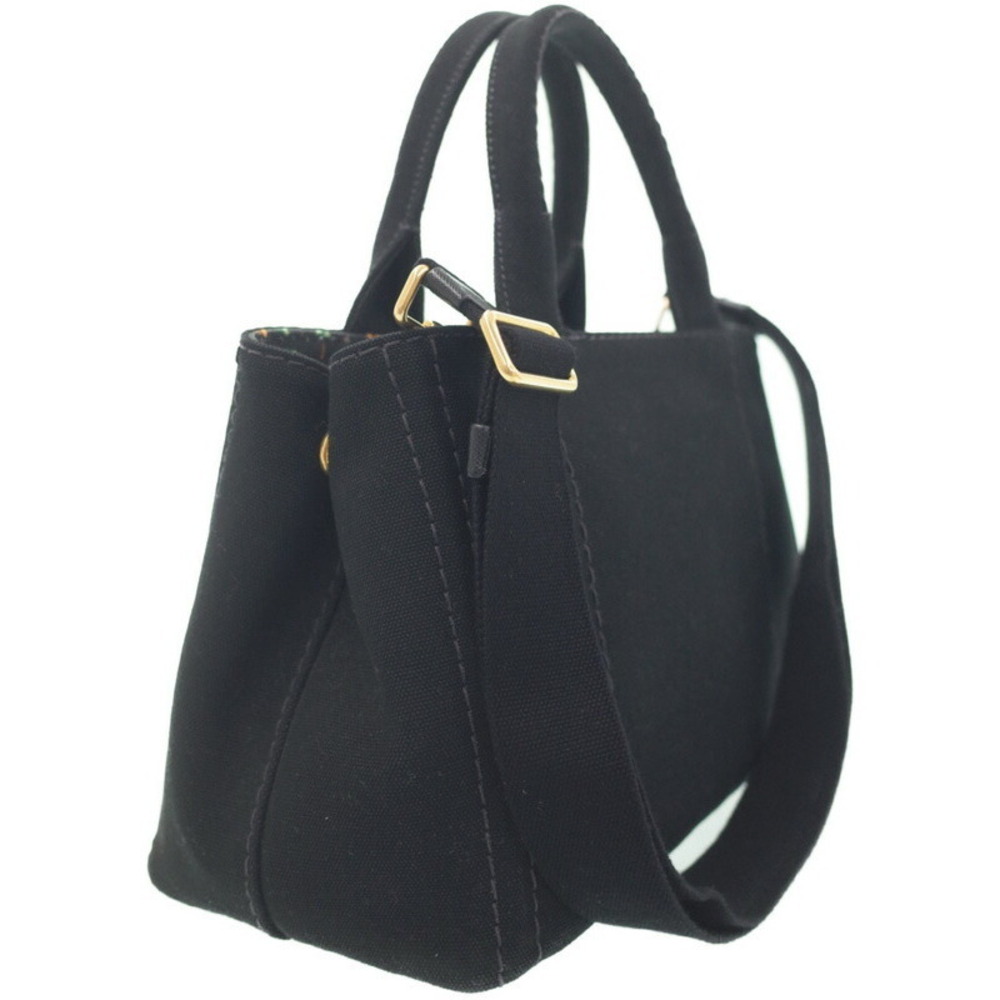 Prada handles handbag Orange Black canvas Canapa top 2way Tote